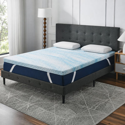 Roost Sleep Cool Cloud Supreme 3" Memory Foam Cali King Mattress Topper, Blue