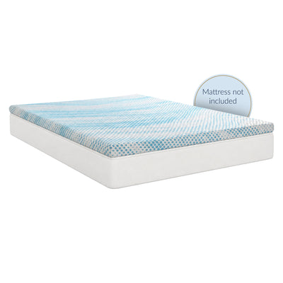 Roost Sleep Cool Cloud Supreme 3" Memory Foam Cali King Mattress Topper, Blue