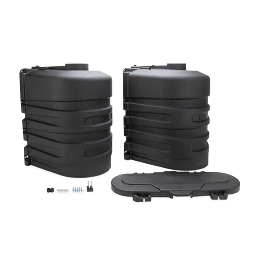 Camco Dual Propane Tank Cover for Campers or RVs, Fits 2 20 Pound Steel Tanks - VMInnovations