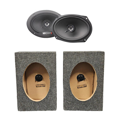 MB Quart Discus 6" x 9" Coaxial Speakers with QPower Vertical Speaker Enclosures - VMInnovations