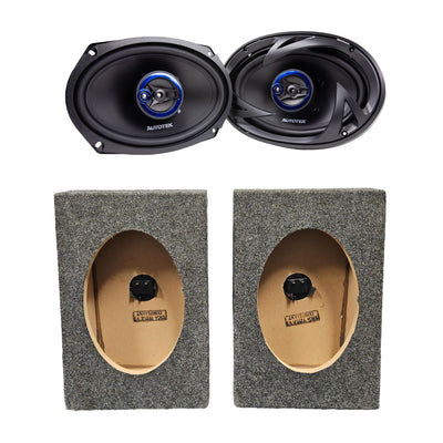 Autotek Street Machine 6x9 Coaxial Speakers & QPower Vertical Speaker Enclosures