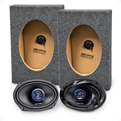 Autotek Street Machine 6x9 Coaxial Speakers & QPower Vertical Speaker Enclosures - VMInnovations