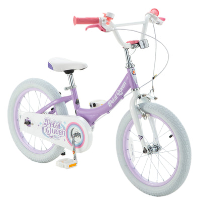RoyalBaby Petal Queen Outdoor Kid's Bicycle with Kickstand, 16 Inch, Purple