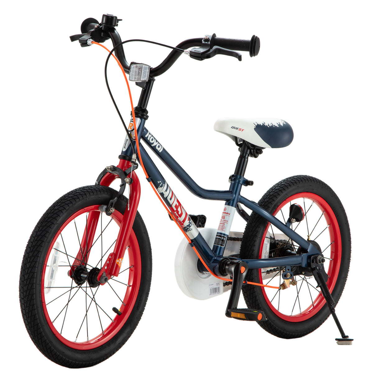 RoyalBaby Quest Outdoor Kid's Bicycle with Kickstand, 16 Inch Wheel, Blue/Red