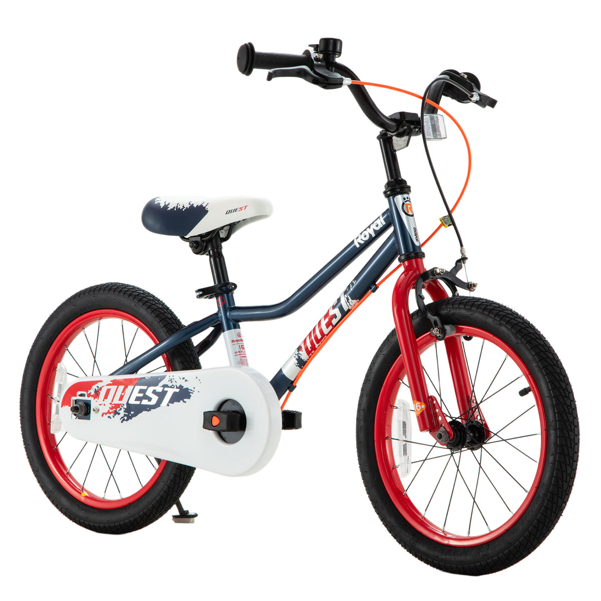 RoyalBaby Quest Outdoor Kid's Bicycle with Kickstand, 16 Inch Wheel, Blue/Red