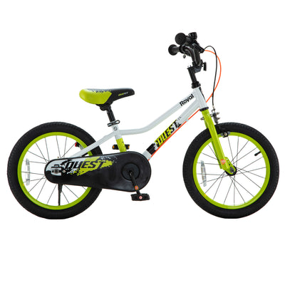 RoyalBaby Quest Outdoor Kid's Bicycle with Kickstand, 16 Inch Wheel, White