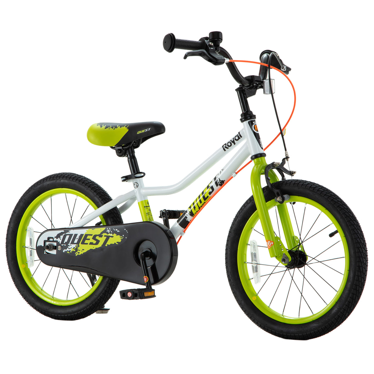 RoyalBaby Quest Outdoor Kid's Bicycle with Kickstand, 16 Inch Wheel, White