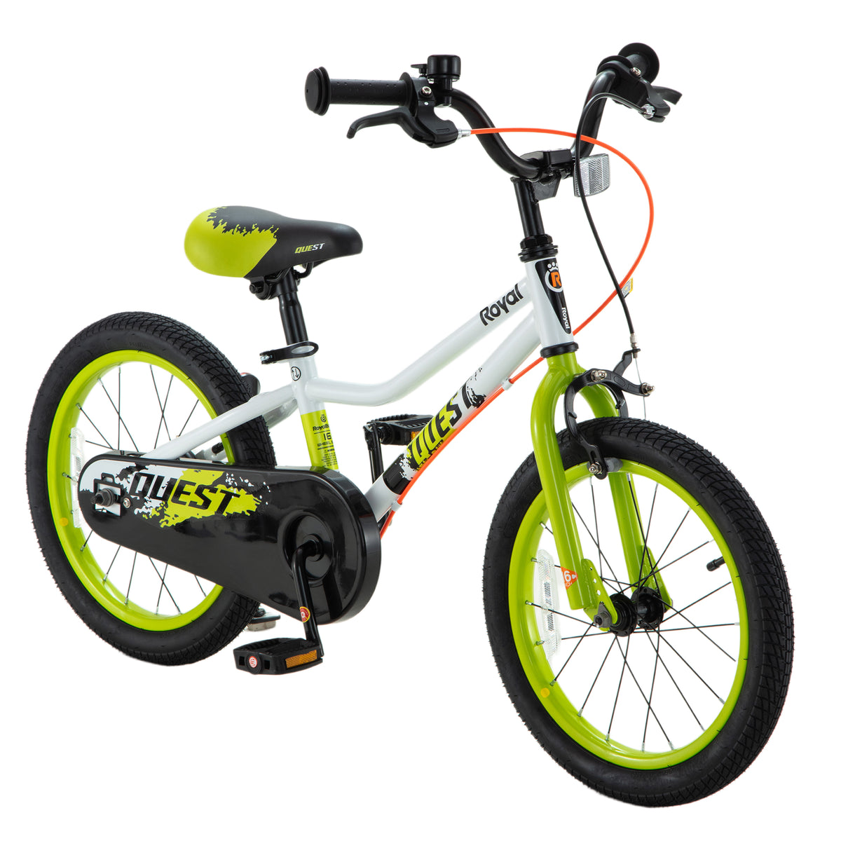 RoyalBaby Quest Outdoor Kid's Bicycle with Kickstand, 16 Inch Wheel, White