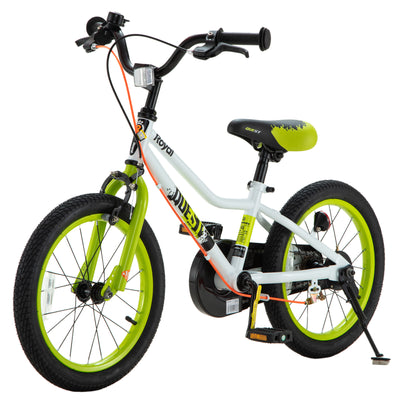 RoyalBaby Quest Outdoor Kid's Bicycle with Kickstand, 16 Inch Wheel, White