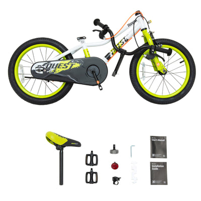 RoyalBaby Quest Outdoor Kid's Bicycle with Kickstand, 16 Inch Wheel, White