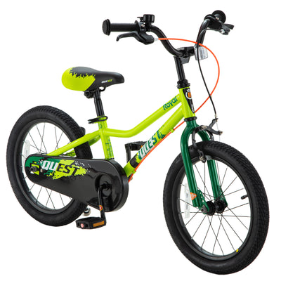 RoyalBaby Quest Outdoor Kid's Bicycle with Kickstand, 16 Inch Wheel, Green