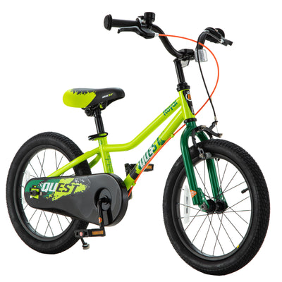 RoyalBaby Quest Outdoor Kid's Bicycle with Kickstand, 16 Inch Wheel, Green