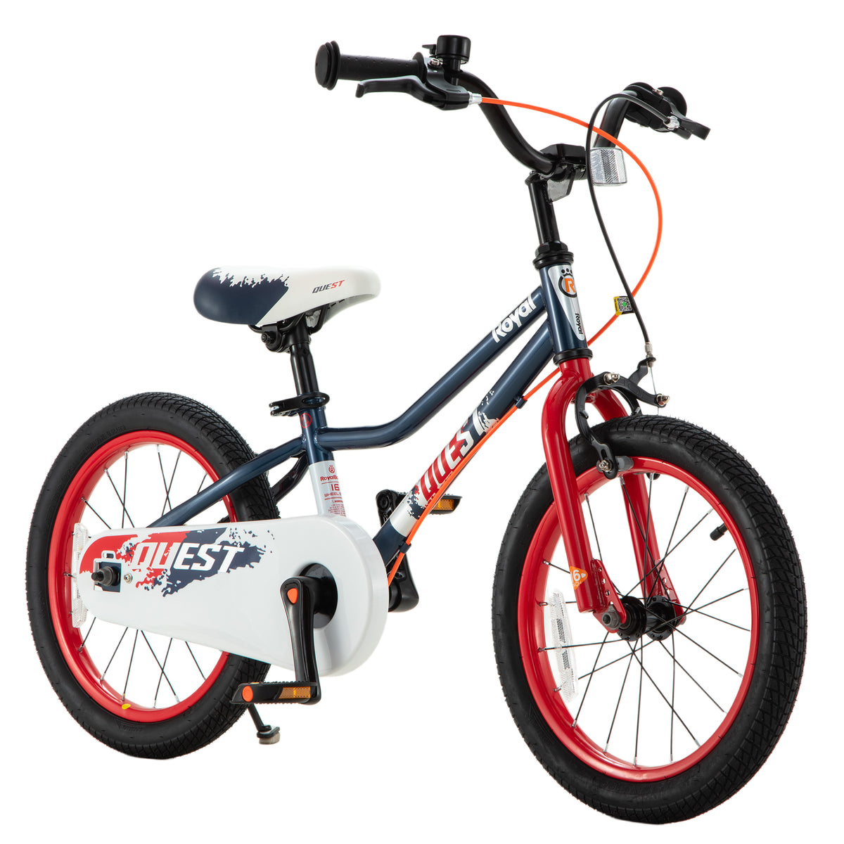 RoyalBaby Quest EZ Outdoor Kid's Bicycle with Kickstand, 16 Inch Wheel, Blue/Red
