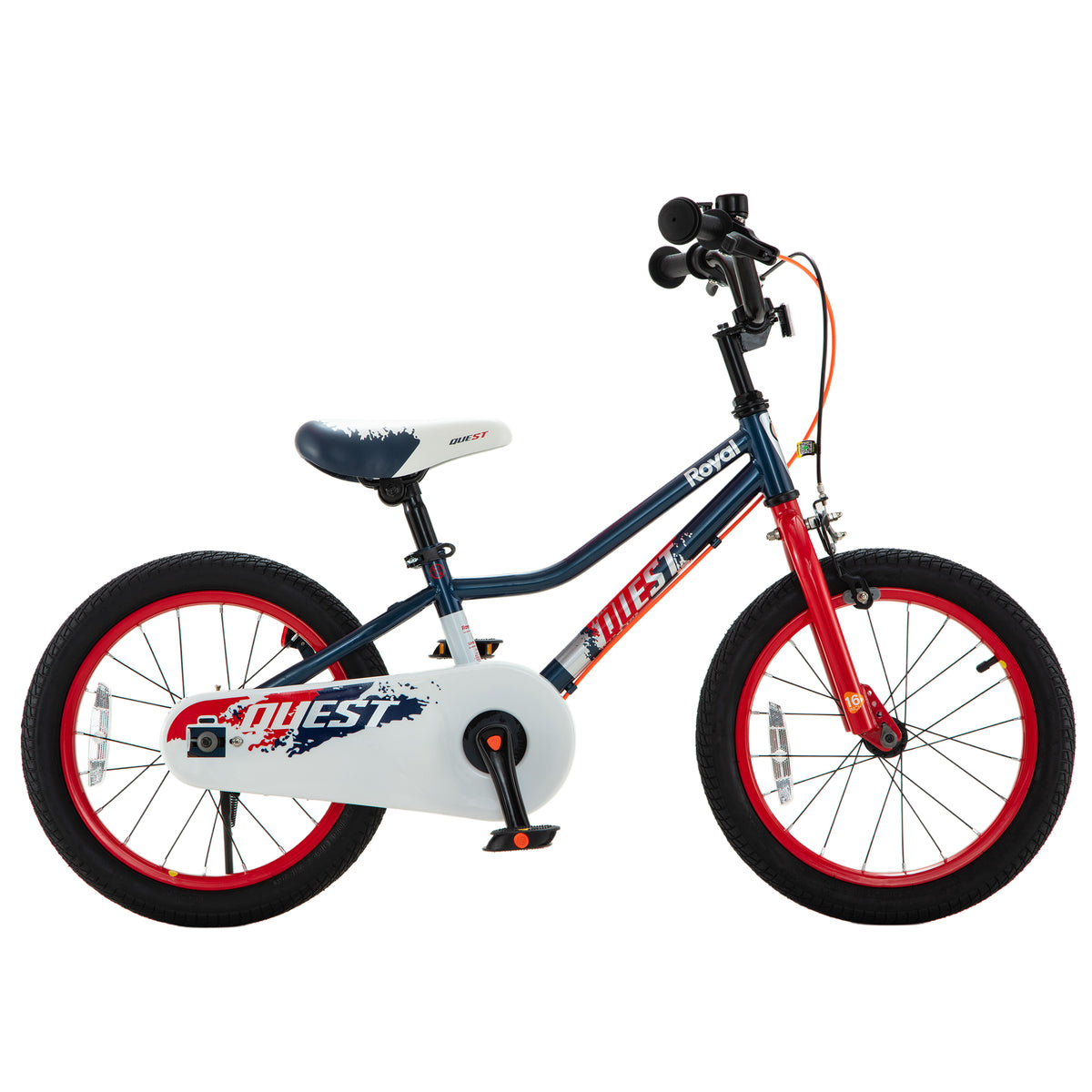 RoyalBaby Quest EZ Outdoor Kid's Bicycle with Kickstand, 16 Inch Wheel, Blue/Red