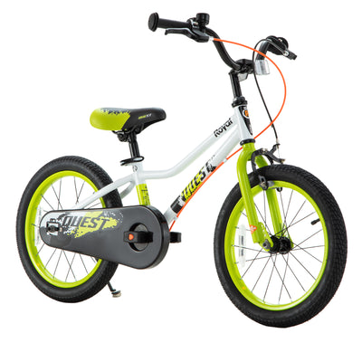 RoyalBaby Quest EZ Outdoor Kid's Bicycle with Kickstand, 16 Inch Wheel, White