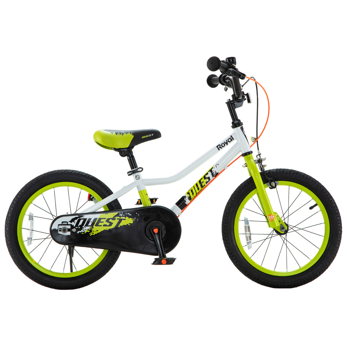 RoyalBaby Quest EZ Outdoor Kid's Bicycle with Kickstand, 16 Inch Wheel, White