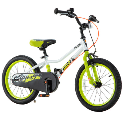 RoyalBaby Quest EZ Outdoor Kid's Bicycle with Kickstand, 16 Inch Wheel, White