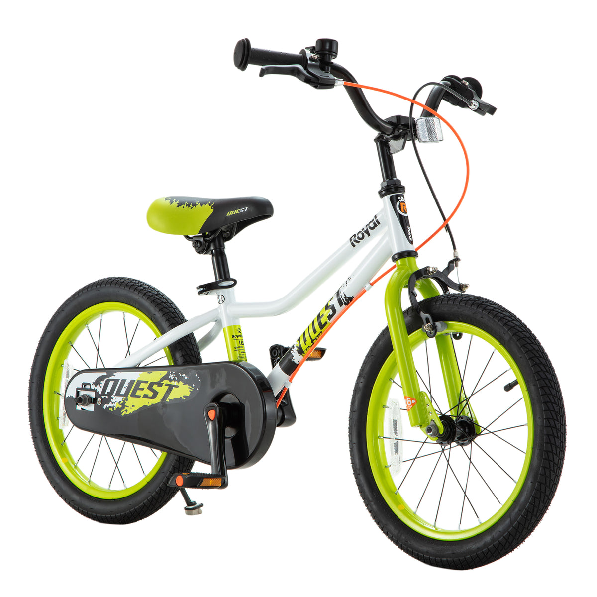 RoyalBaby Quest EZ Outdoor Kid's Bicycle with Kickstand, 16 Inch Wheel, White