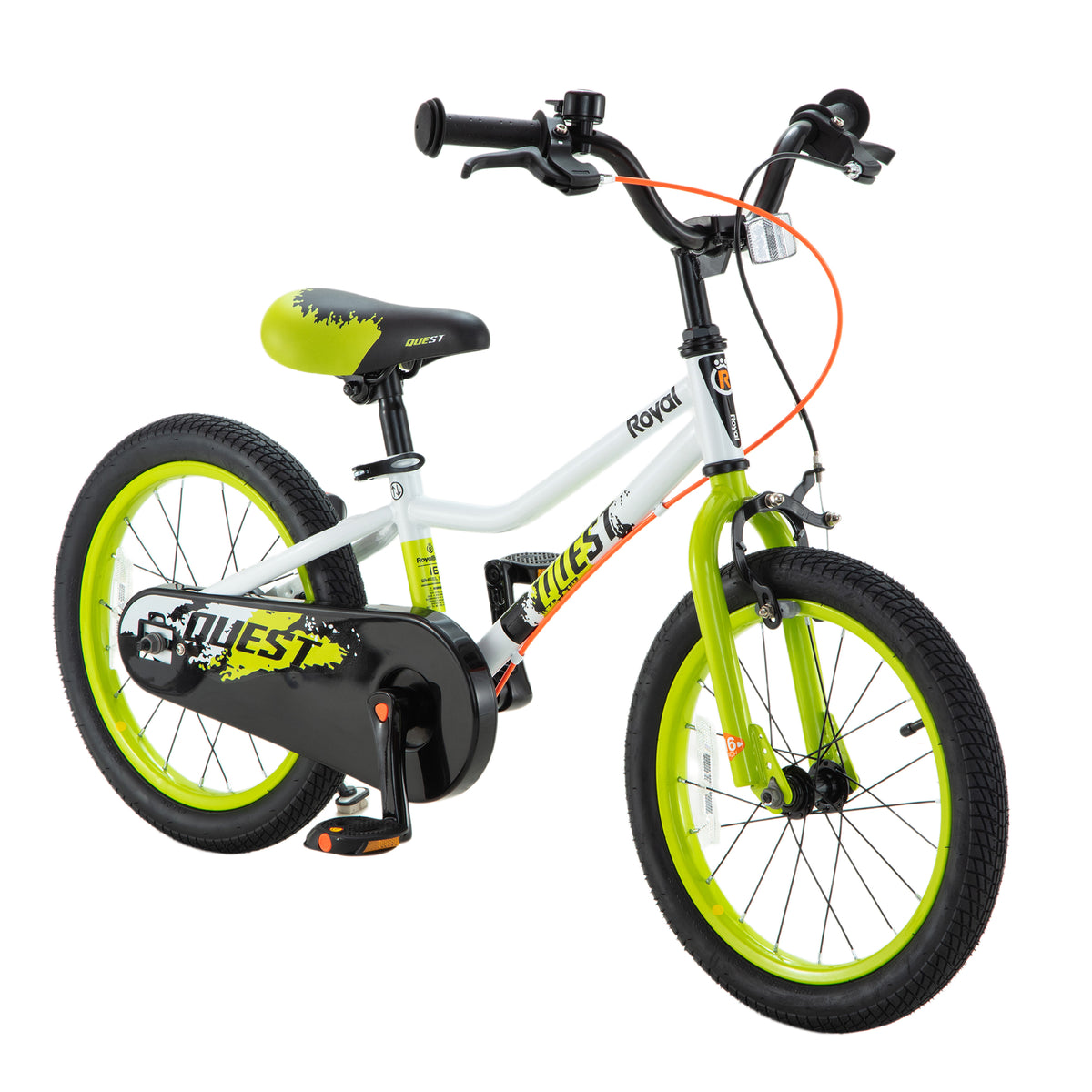 RoyalBaby Quest EZ Outdoor Kid's Bicycle with Kickstand, 16 Inch Wheel, White