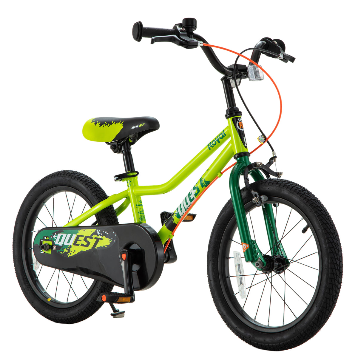 RoyalBaby Quest EZ Outdoor Kid's Bicycle with Kickstand, 16 Inch Wheel, Green