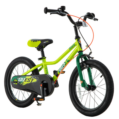 RoyalBaby Quest EZ Outdoor Kid's Bicycle with Kickstand, 16 Inch Wheel, Green