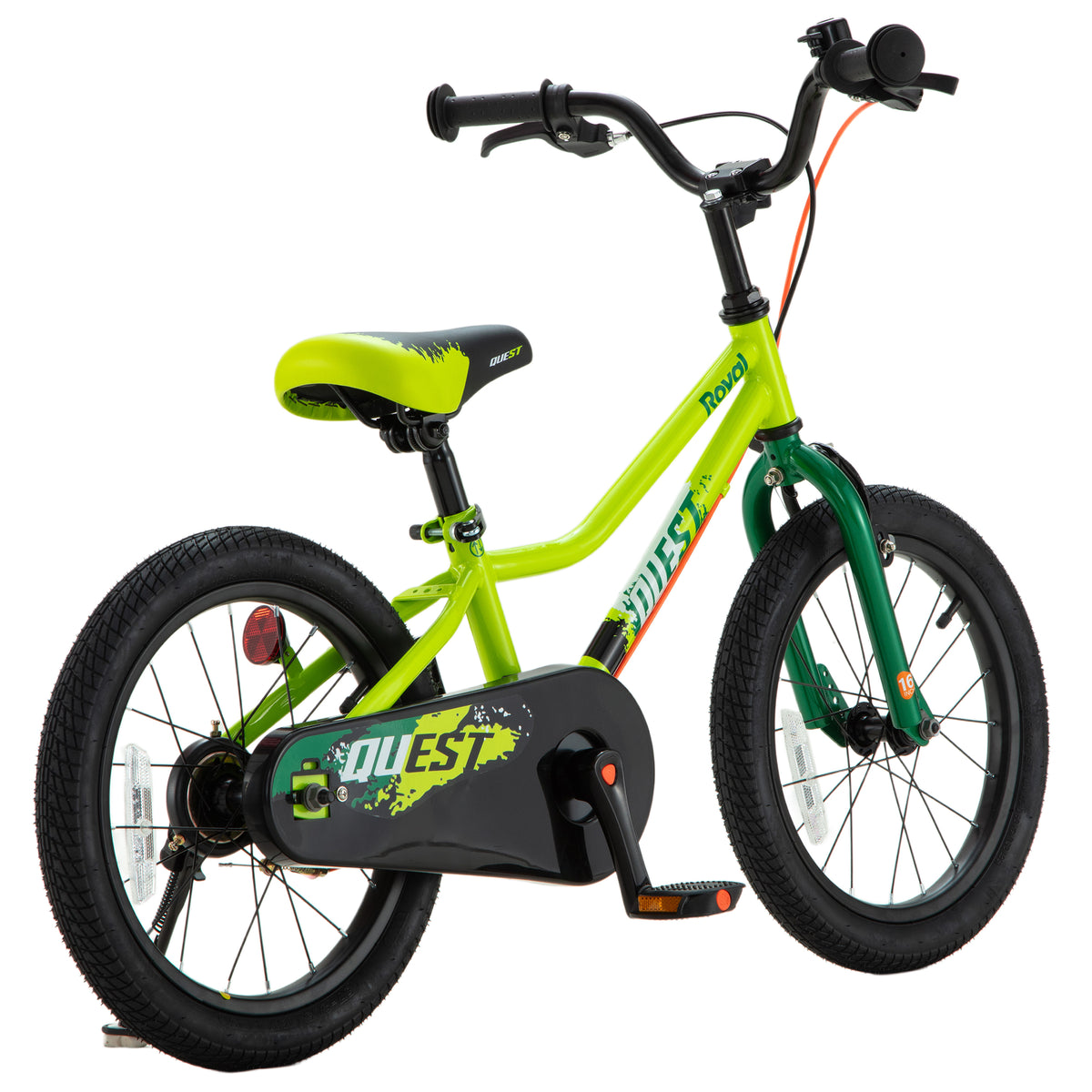 RoyalBaby Quest EZ Outdoor Kid's Bicycle with Kickstand, 16 Inch Wheel, Green