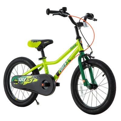 RoyalBaby Quest EZ Outdoor Kid's Bicycle with Kickstand, 16 Inch Wheel, Green