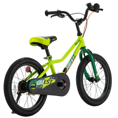 RoyalBaby Quest EZ Outdoor Kid's Bicycle with Kickstand, 16 Inch Wheel, Green