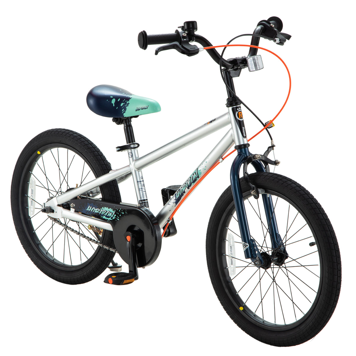 RoyalBaby Horizon EZ Outdoor Kid's Bicycle with Kickstand, 18 Inch, Blue