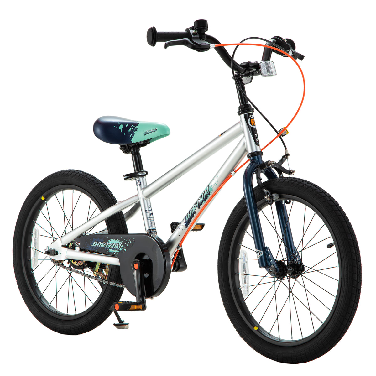 RoyalBaby Horizon EZ Outdoor Kid's Bicycle with Kickstand, 18 Inch, Blue