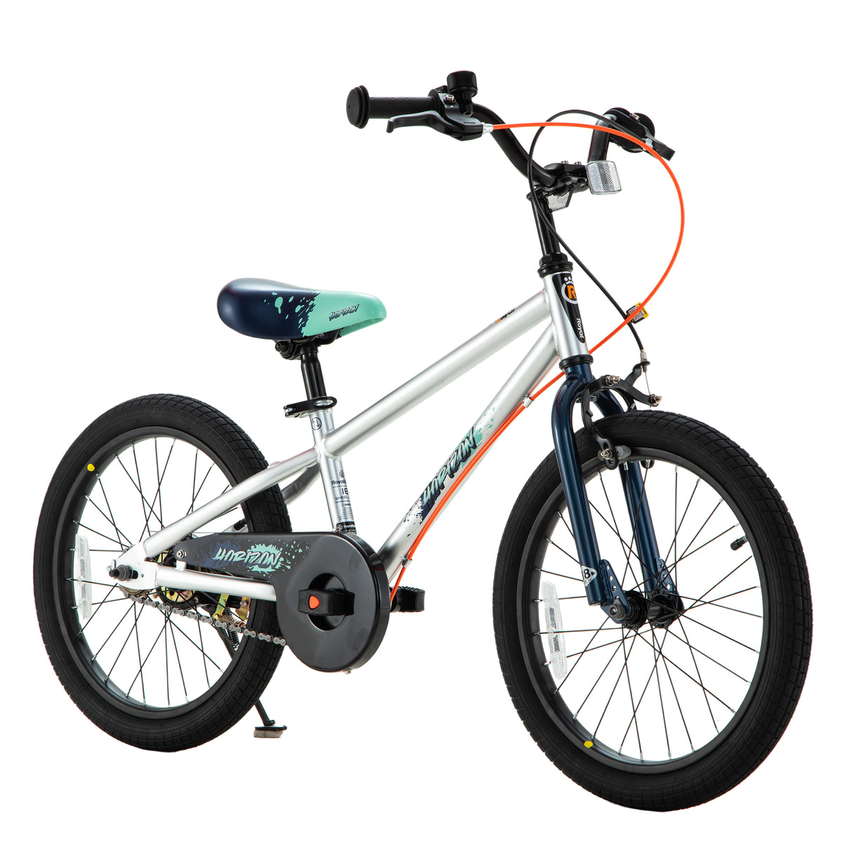 RoyalBaby Horizon EZ Outdoor Kid's Bicycle with Kickstand, 18 Inch, Blue