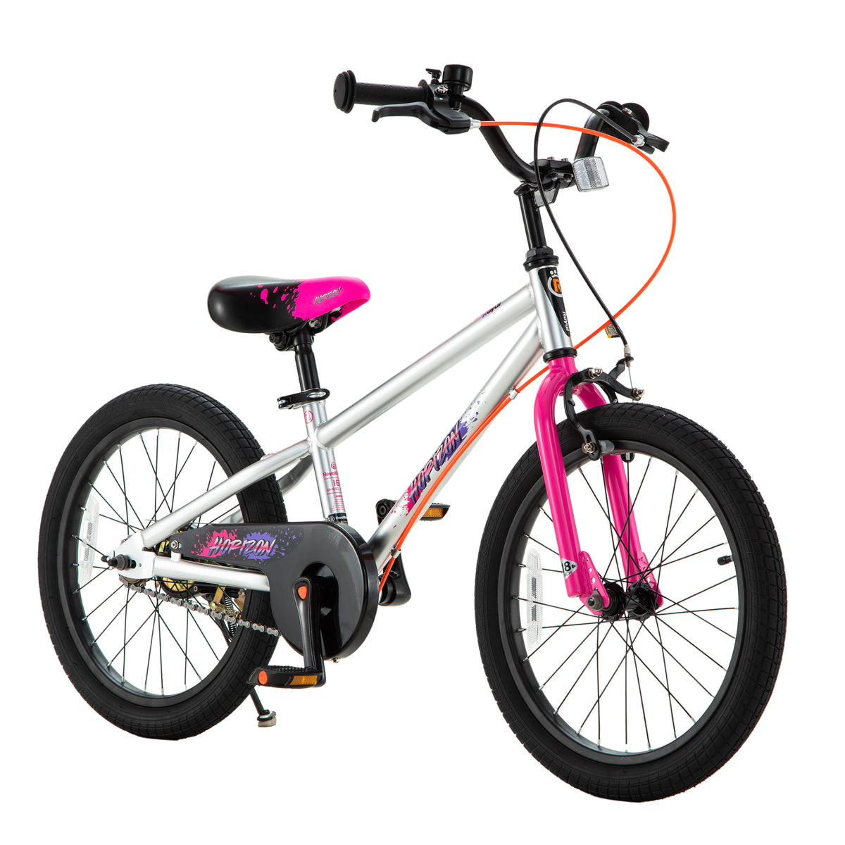 RoyalBaby Horizon EZ Outdoor Kid's Bicycle with Kickstand, 18 Inch, Pink