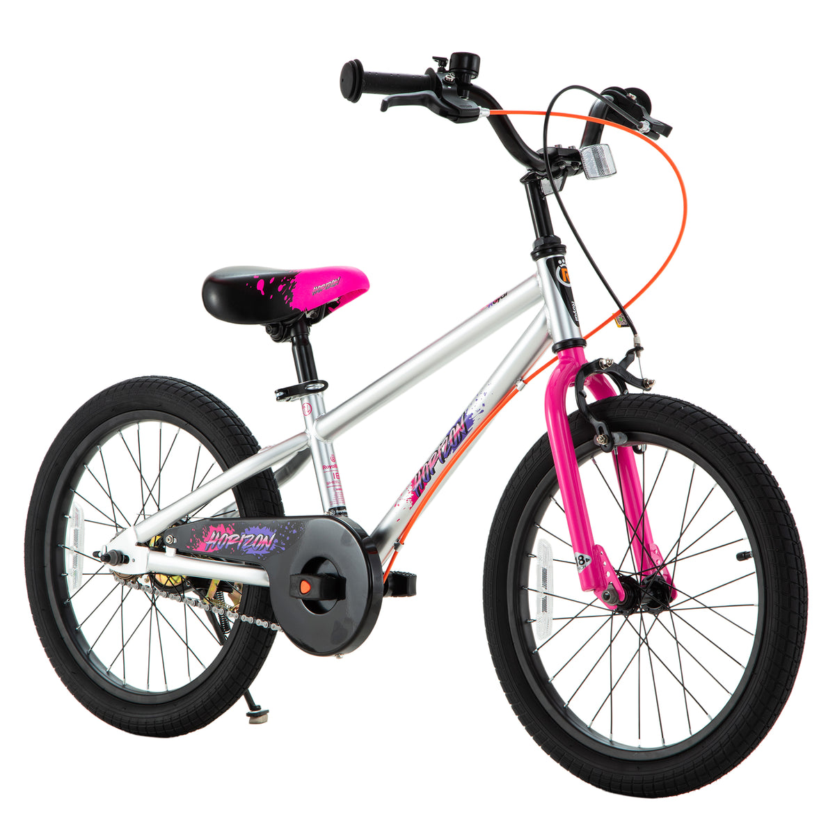 RoyalBaby Horizon EZ Outdoor Kid's Bicycle with Kickstand, 18 Inch, Pink