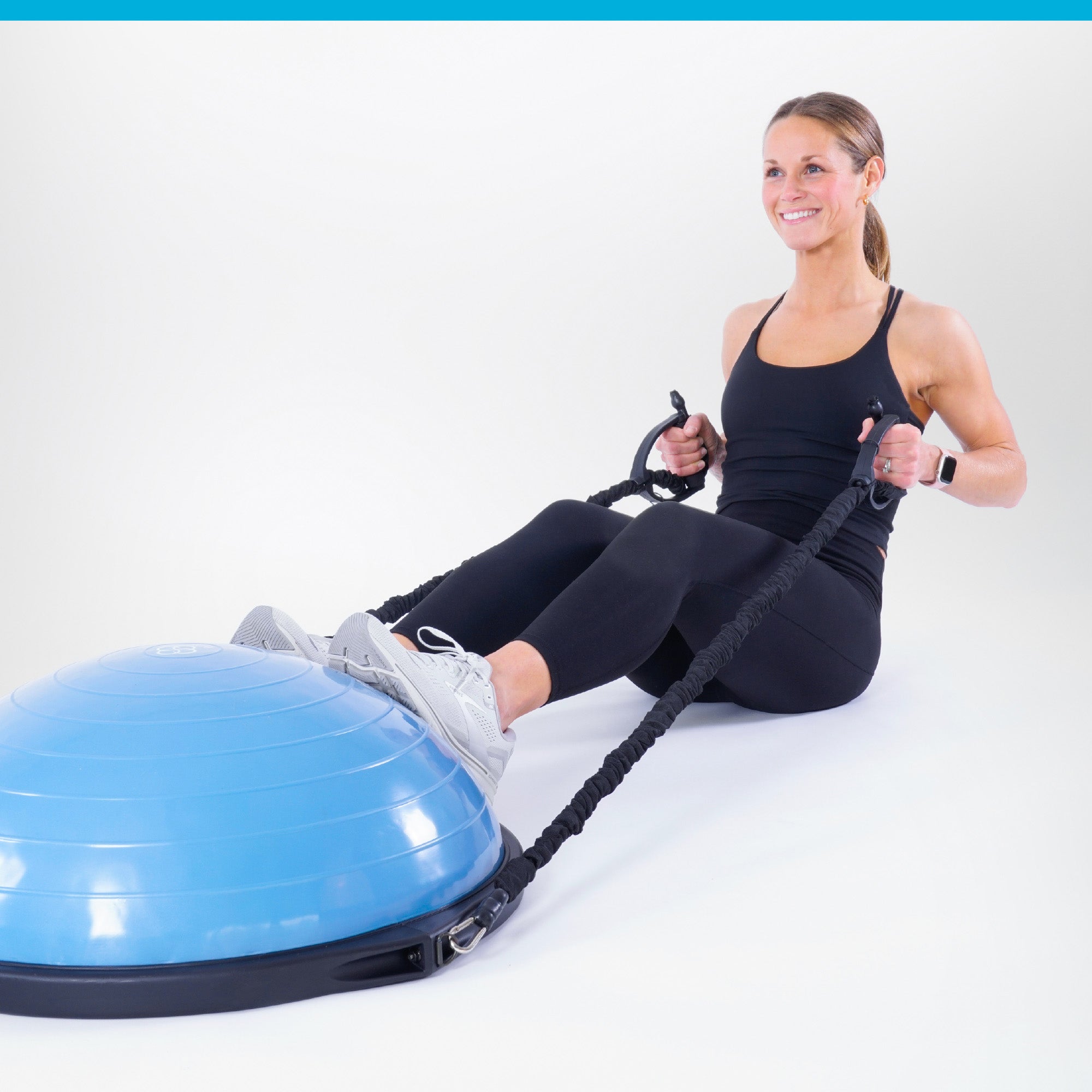 Bosu Home Balance Trainer for Strength, Flexibility, and Cardio Workouts, Black - VMInnovations