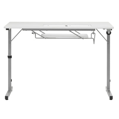 Sew Ready Portable Sewing Table with Foldable and Rollaway Design, Silver/White (Used) - VMInnovations