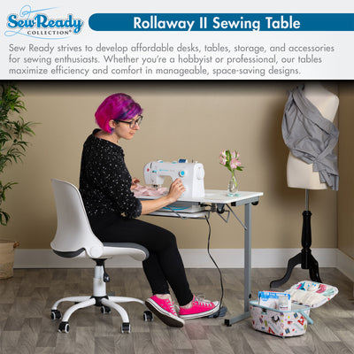 Sew Ready Portable Sewing Table with Foldable and Rollaway Design, (Open Box)