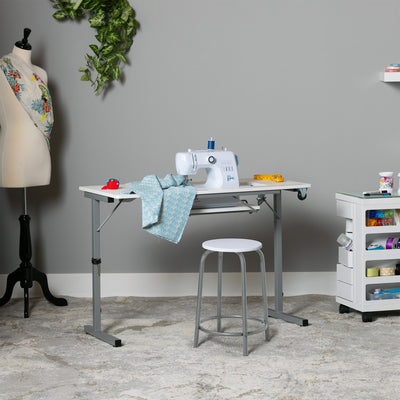 Sew Ready Portable Sewing Table with Foldable and Rollaway Design, (Open Box)