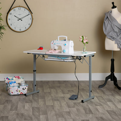 Sew Ready Portable Sewing Table with Foldable and Rollaway Design, (Open Box)