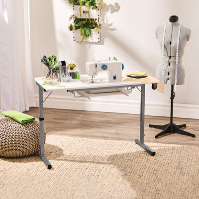 Sew Ready Portable Sewing Table with Foldable and Rollaway Design, (Open Box)
