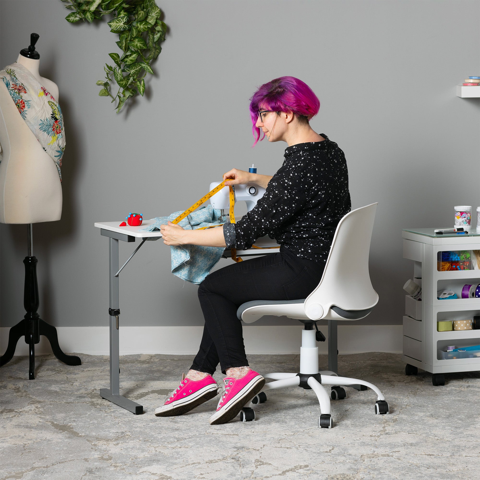 Sew Ready Portable Sewing Table with Foldable and Rollaway Design, (Open Box)