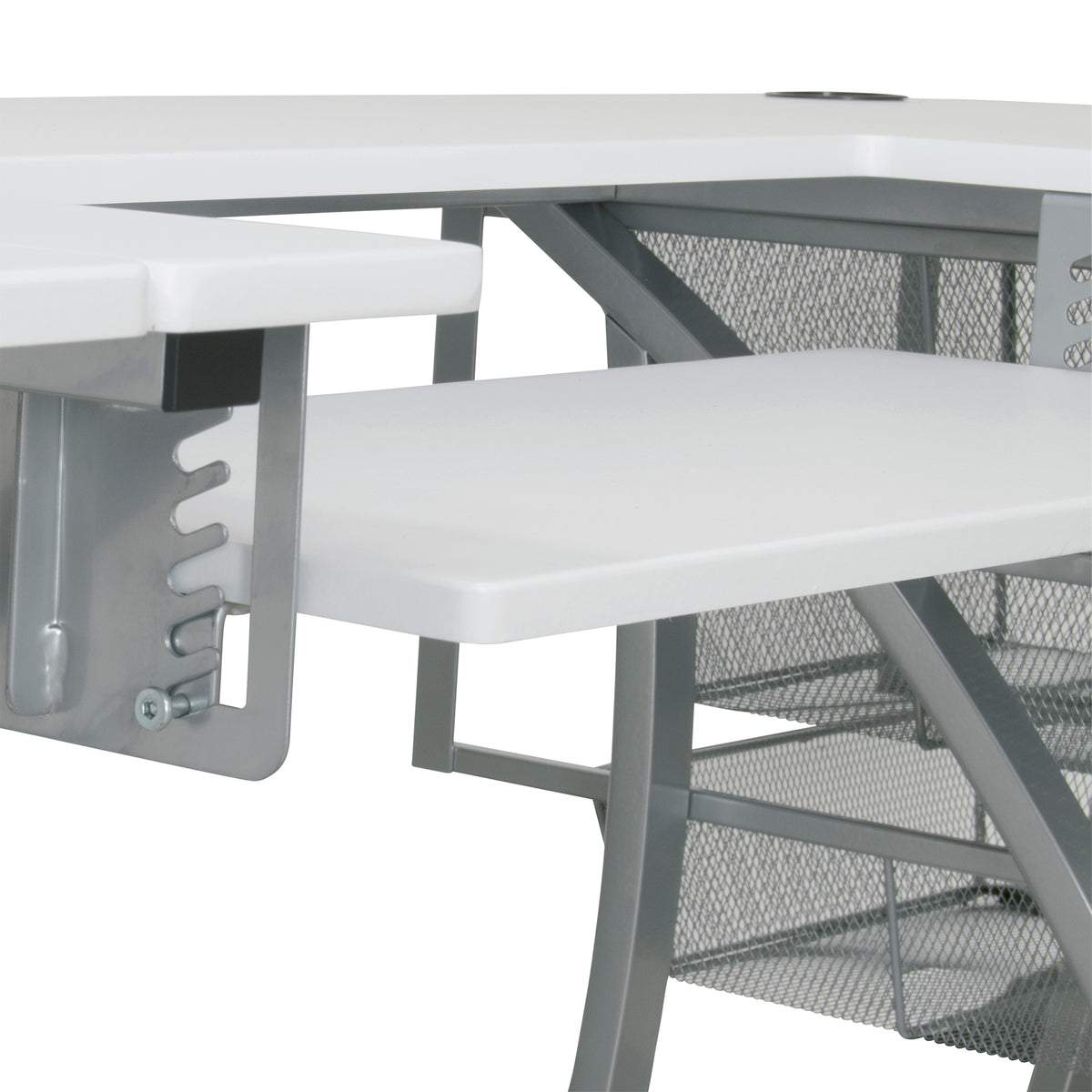 Sew Ready Pro Stitch Adjustable Sewing Machine Table with Storage Drawers, White