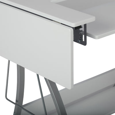 Sew Ready Pro Stitch Adjustable Sewing Machine Table with Storage Drawers, White