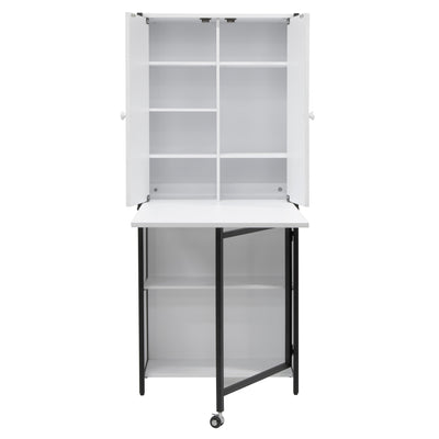 Sew Ready Folding Craft Armoire Cabinet, Multipurpose Workstation with Table - VMInnovations