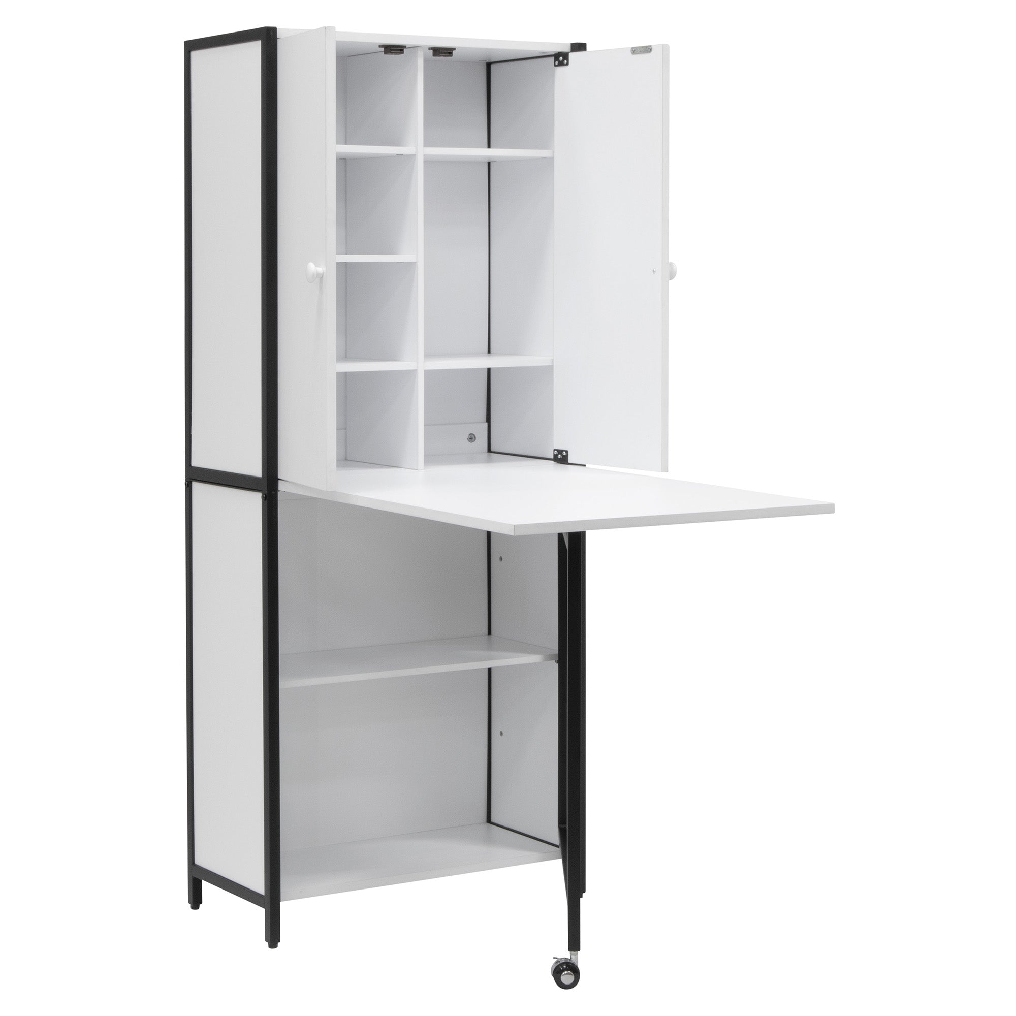 Sew Ready Folding Craft Armoire Cabinet, Multipurpose Workstation with Table - VMInnovations