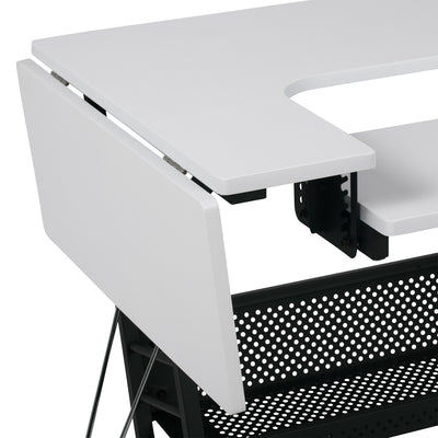 Sew Ready Eclipse Hobby Sewing Table with Storage Drawer and Shelves, Black (Open Box)