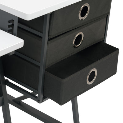 Sew Ready Eclipse Hobby Sewing Table with Storage Drawer and Shelves, Black (Open Box)