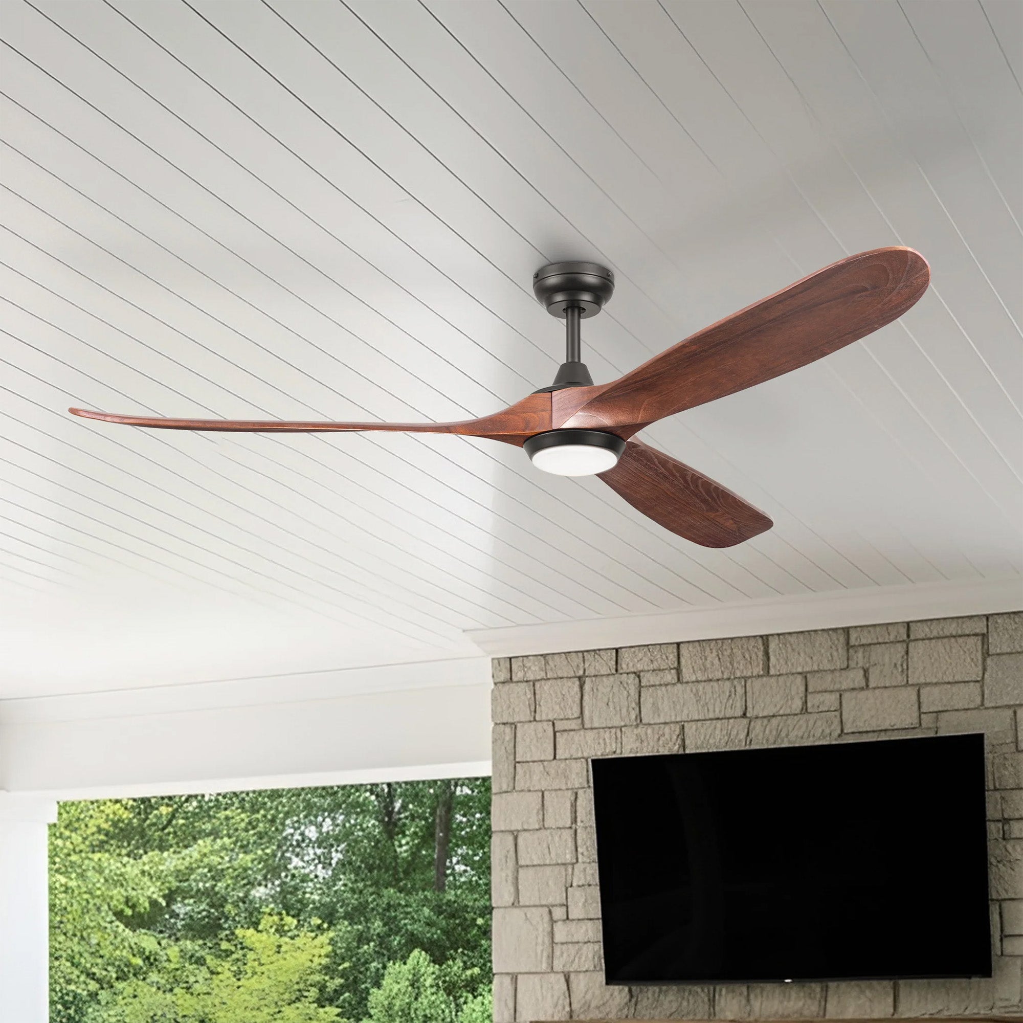 Honeywell Taiga 70 Inch Ceiling Fan with Redwood Blades, LED Light & Remote