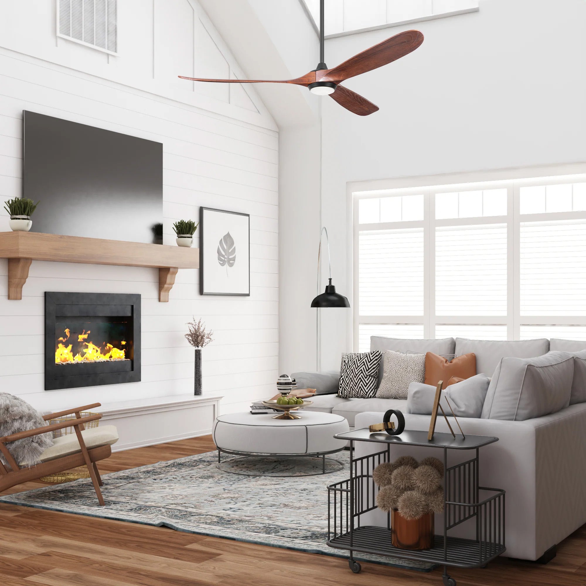 Honeywell Taiga 70 Inch Ceiling Fan with Redwood Blades, LED Light & Remote