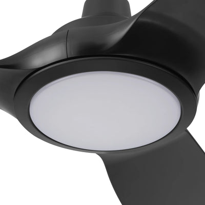 Honeywell Sirro 52" Ceiling Fan with Light & Remote, 3 Black Blades, Matte Black