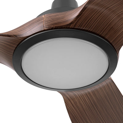 Honeywell Sirro 52" Ceiling Fan with Light & Remote, 3 Brown Blades, (Open Box)